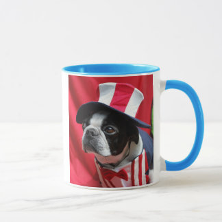 Taza del tío Sam de Boston Terrier