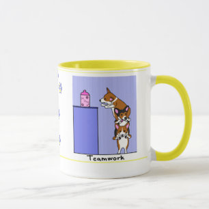 Taza del trabajo en equipo del Corgi