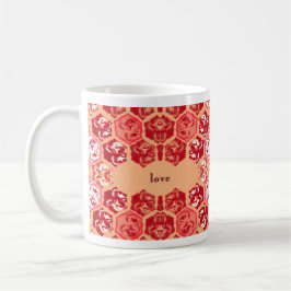 Taza del tulipán del amor y de la paz