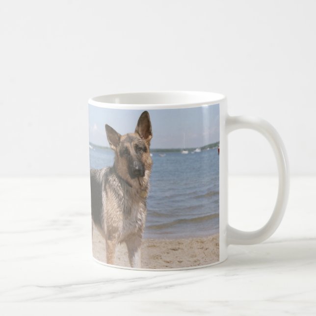Taza del vago 15oz de la playa (Derecha)