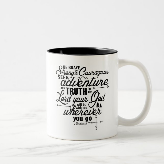 Taza del verso de la biblia del 1:9 de Joshua (Derecha)