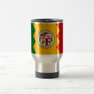 Taza del viaje con la bandera de Los Ángeles,