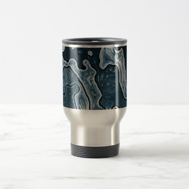Taza del viaje de Camo del gris azul (Centro)
