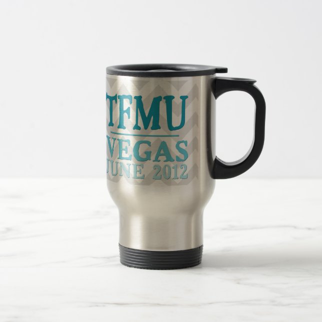 Taza del viaje de Chevron de la aguamarina de TFMU (Derecha)