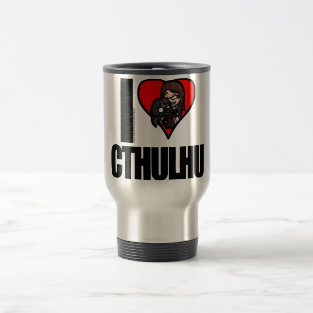 Taza del viaje de I <3 Cthulhu (Centro)