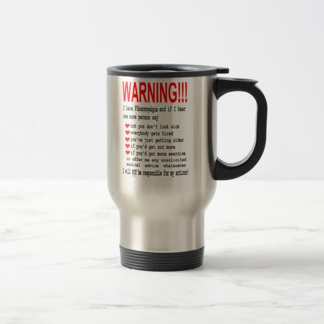 Taza del viaje de la advertencia del Fibromyalgia (Derecha)