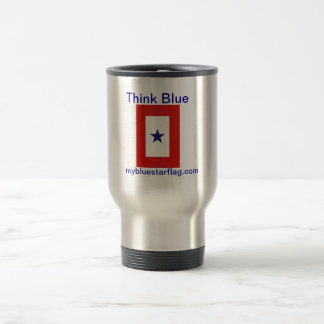 Taza del viaje de la bandera de la estrella azul