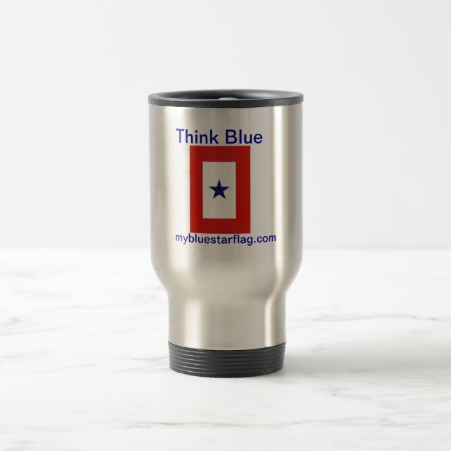 Taza del viaje de la bandera de la estrella azul (Centro)