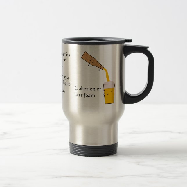 Taza del viaje de la cerveza y de la física (Derecha)