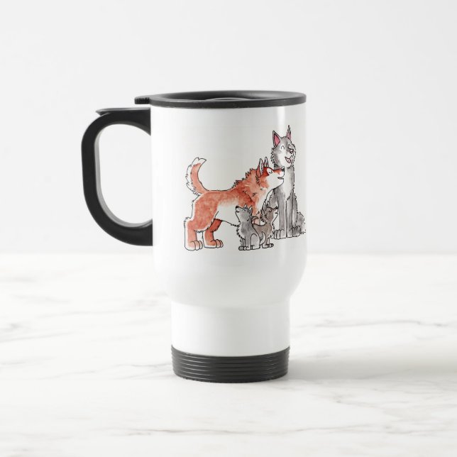 Taza del viaje de la familia del lobo (Izquierda)