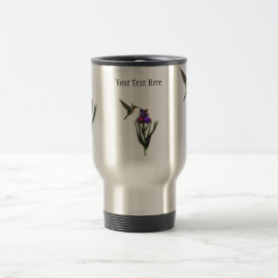 Taza del viaje de la flor del iris del colibrí