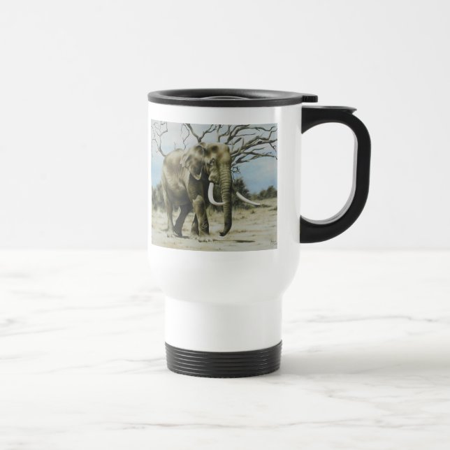 Taza del viaje de la pintura al óleo del elefante (Derecha)