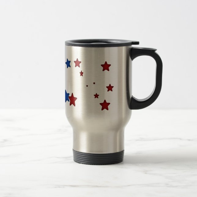 Taza del viaje de las estrellas rojas, azules (Derecha)