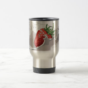 Taza del viaje de las fresas y de la crema
