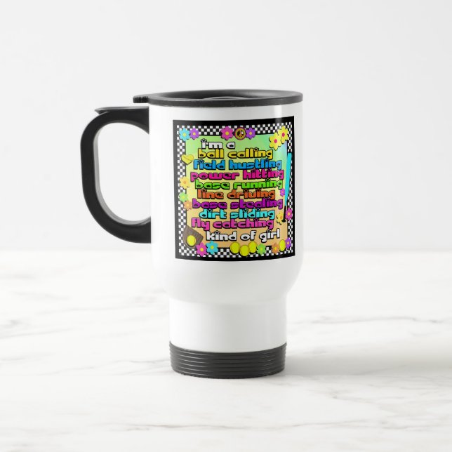 Taza del viaje de los jugadores de softball de (Izquierda)