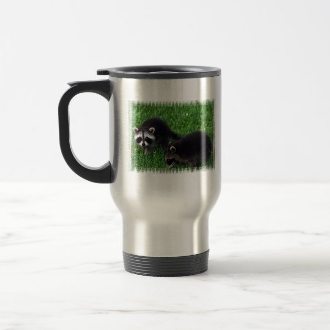 Taza del viaje de los mapaches del bebé (Izquierda)