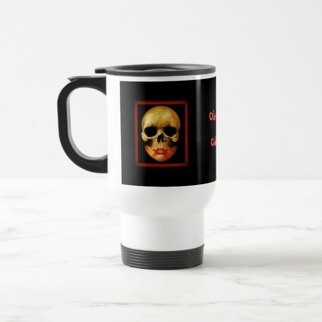 Taza del viaje de ObsoleteOddity - cráneo doble (Izquierda)