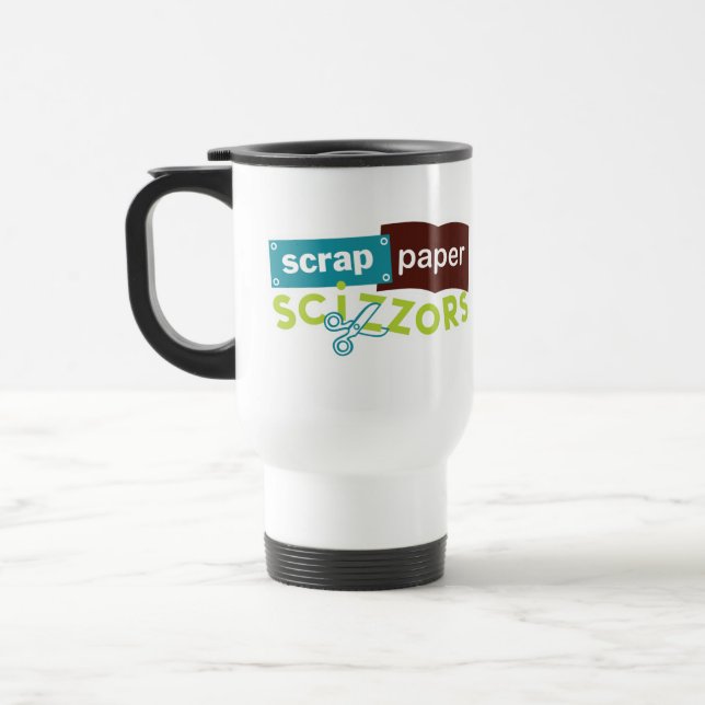 Taza del viaje de Scizzors del papel de pedazo (Izquierda)