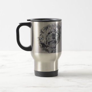 Taza del viaje de Yorkshire Terrier de la pluma y