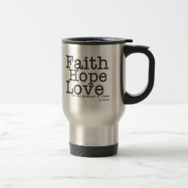 Taza del viaje del amor de la esperanza de la fe