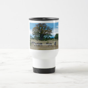 Taza del viaje del árbol de la cebra y del baobab