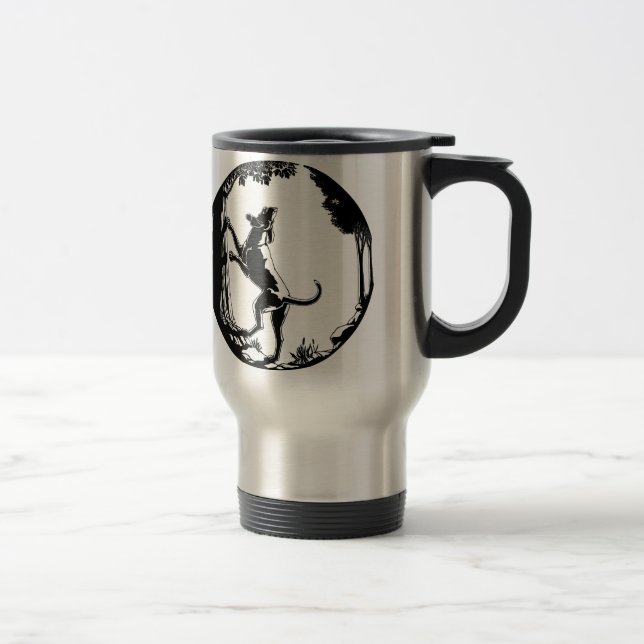 Taza del viaje del arte del perro de caza de la (Derecha)