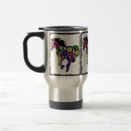 Taza del viaje del caballo de la flor