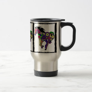 Taza del viaje del caballo de la flor
