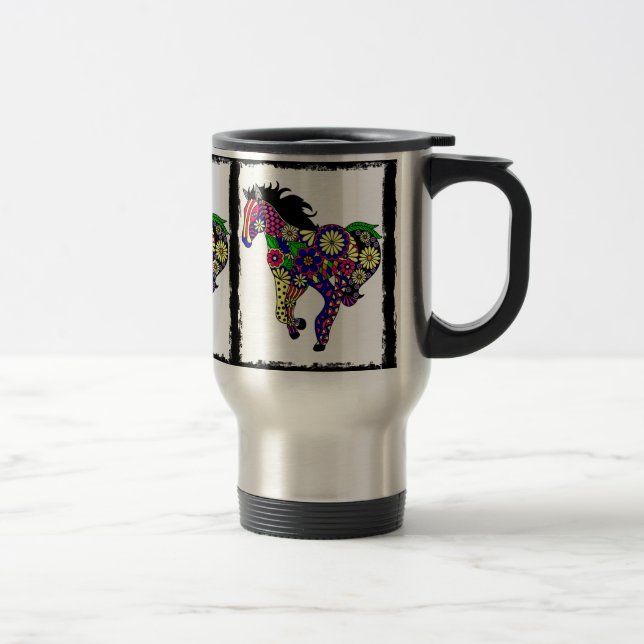 Taza del viaje del caballo de la flor (Derecha)
