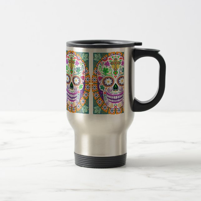 Taza del viaje del cráneo del azúcar, día de la (Derecha)