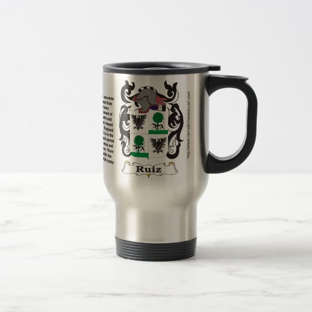 Taza del viaje del escudo de armas de la familia (Derecha)