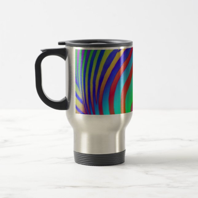 Taza del viaje del estampado de zebra del arco (Izquierda)