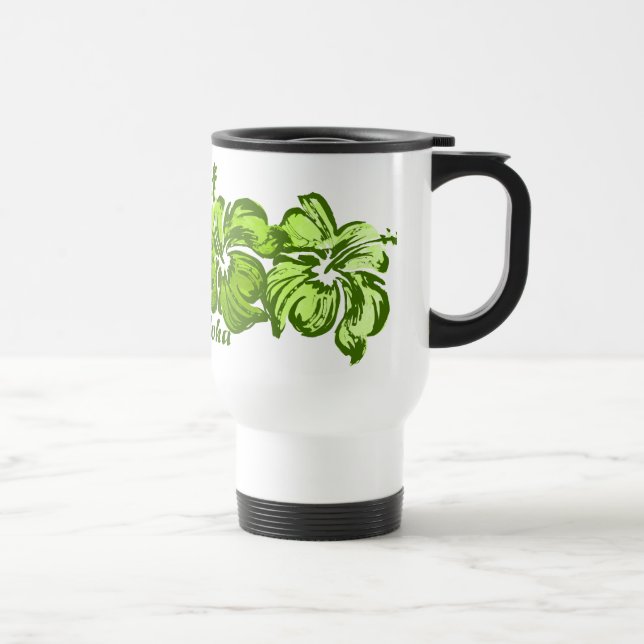 Taza del viaje del hibisco de la acuarela (Derecha)
