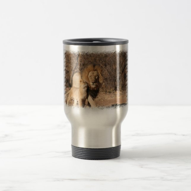 Taza del viaje del león y de Cub de león (Centro)