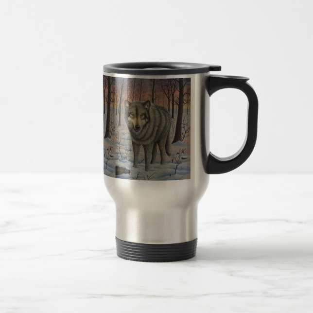 Taza del viaje del lobo de madera (Derecha)