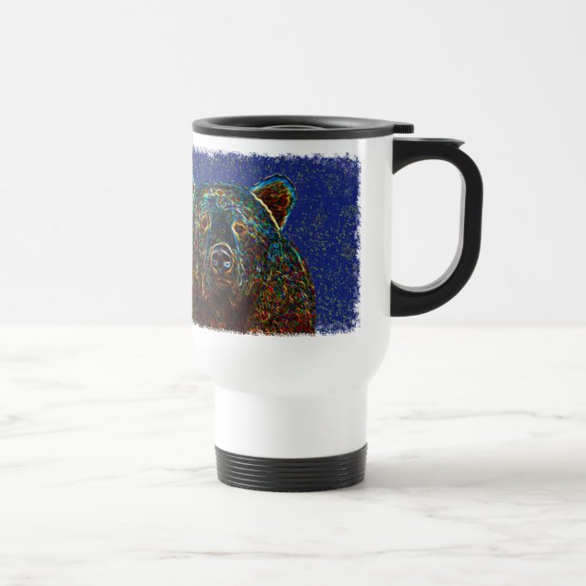 Taza del viaje del oso: Fondo estrellado (Derecha)