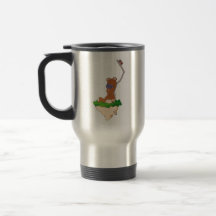 Taza del viaje del peluche de la parada de autobús