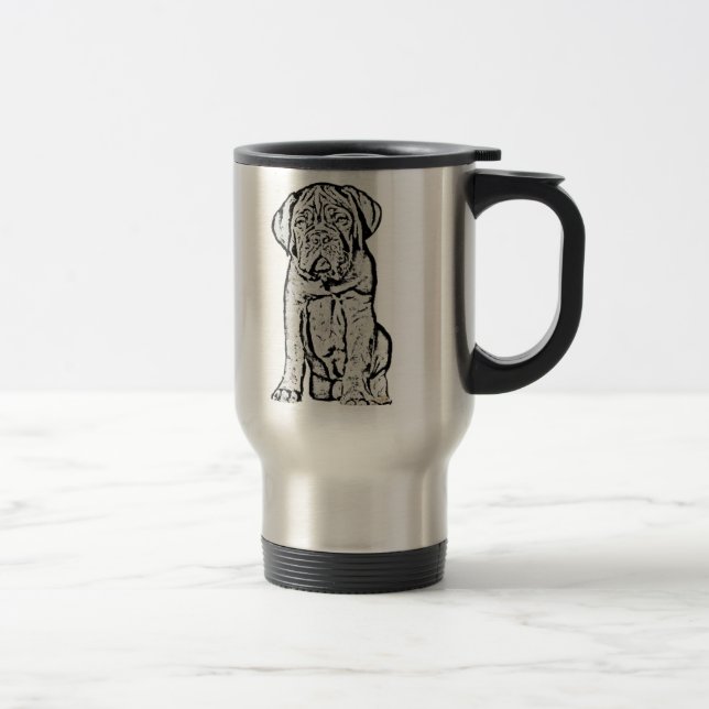 Taza del viaje del perrito de Dogue de Bordeaux (Derecha)