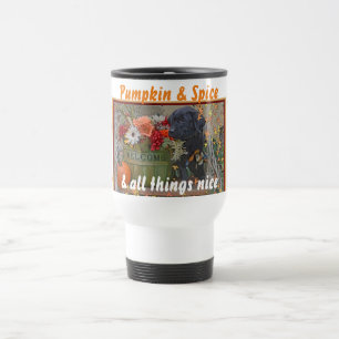 Taza del viaje del perrito de Labrador