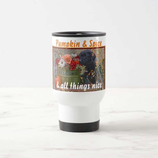 Taza del viaje del perrito de Labrador (Centro)