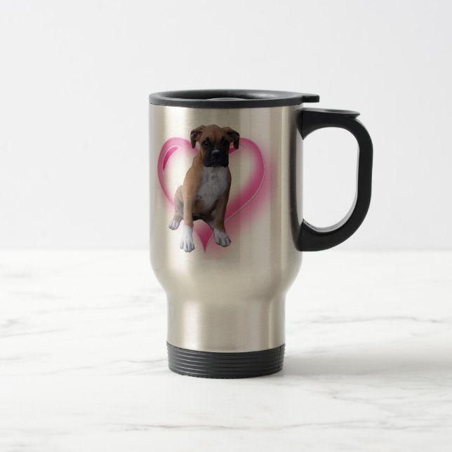 Taza del viaje del perrito del boxeador (Derecha)