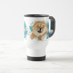 Taza del viaje del perro chino de la DANZA del