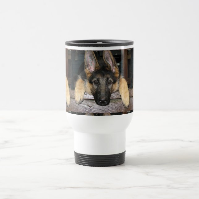 Taza del viaje del perro de pastor alemán (Centro)