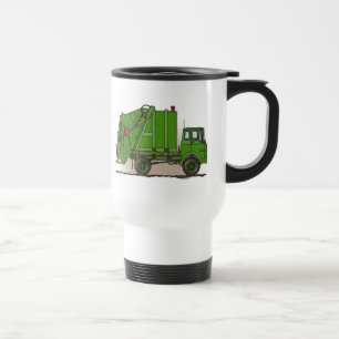 Taza del viaje del verde del camión de basura