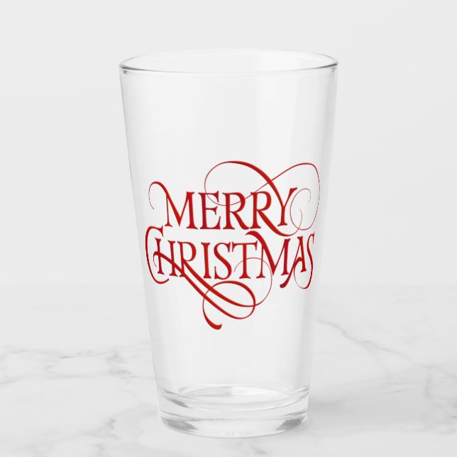Taza del vidrio de las Felices Navidad (Anverso)