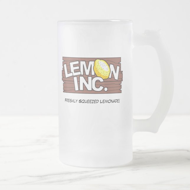 Taza del vidrio del logotipo de Lemon Inc. (Derecha)