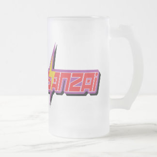 Taza del vidrio del logotipo del Banzai