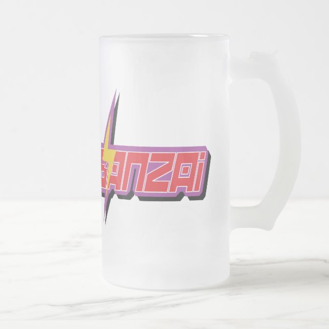 Taza del vidrio del logotipo del Banzai (Derecha)