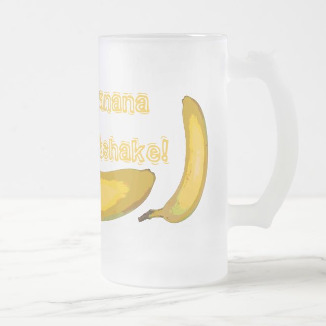 Taza del vidrio del Milkshake del plátano del arte (Derecha)