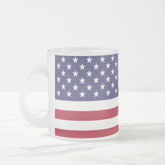Taza del vidrio esmerilado de la bandera americana